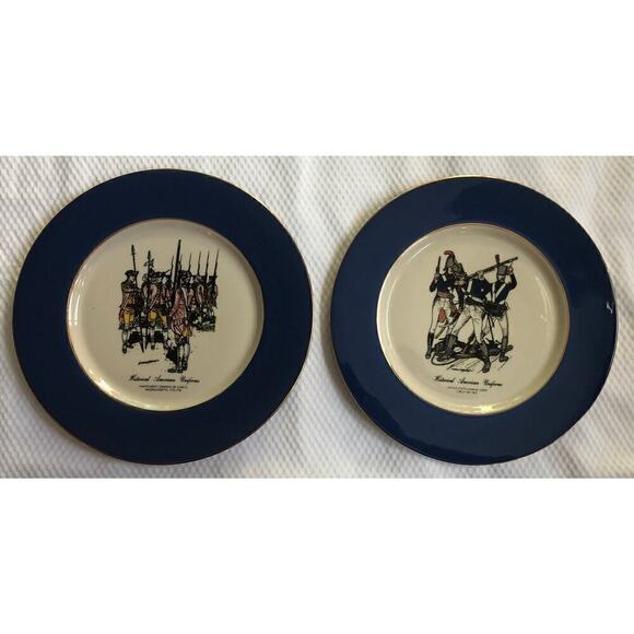 Unkown Other - Vtg.US Ceramics Historical American Uniforms Set of 2 Collectors Plates 10.5"